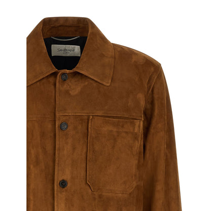 Saint Laurent Brown Lamb Leather Leather Jacket