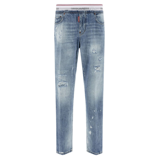 Dsquared² Blue Cotton Relaxed Fit Jeans