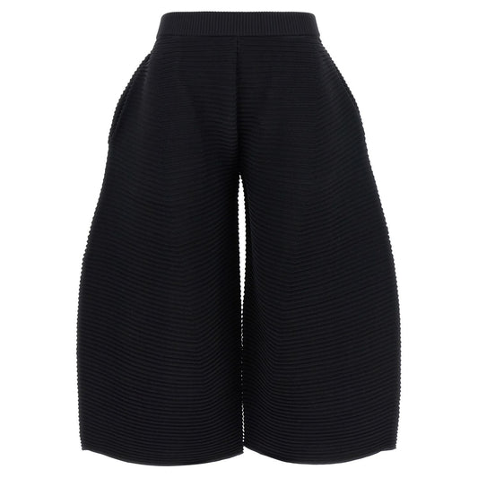 Issey Miyake Black Polyester Cropped Pants
