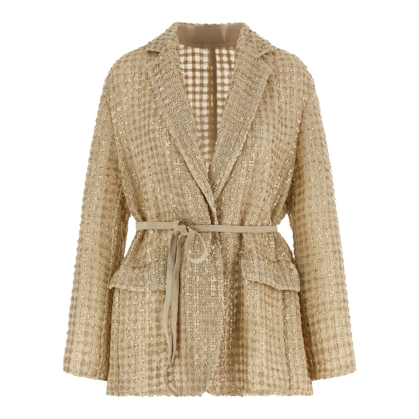 Brunello Cucinelli Beige Silk Blazer
