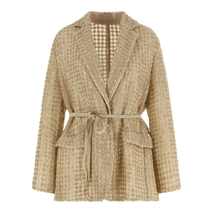 Brunello Cucinelli Beige Silk Blazer