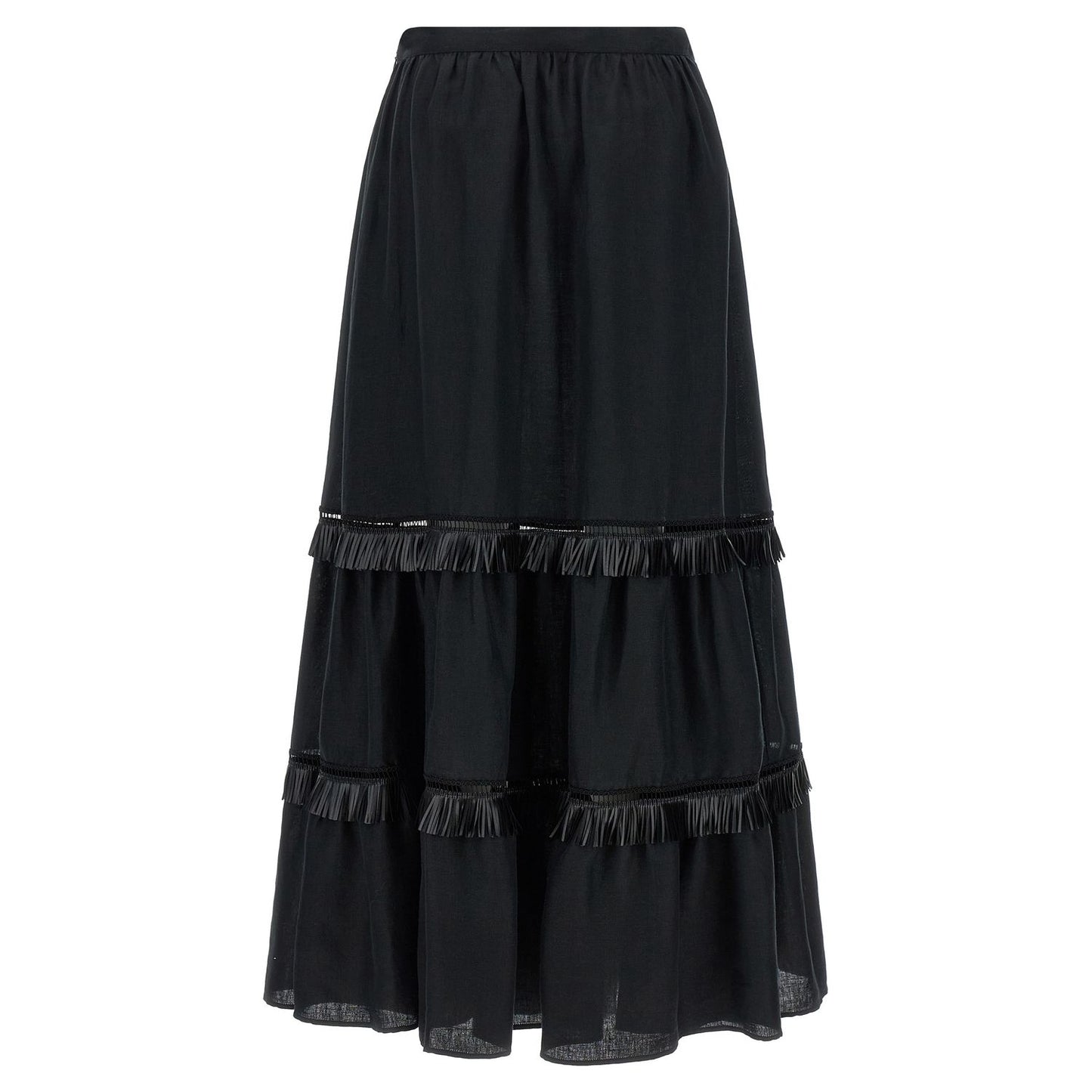 Kiton Black Linen Mini Skirt