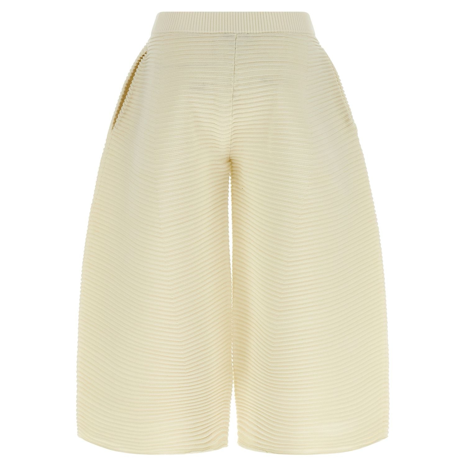 Issey Miyake White Polyester Cropped Pants