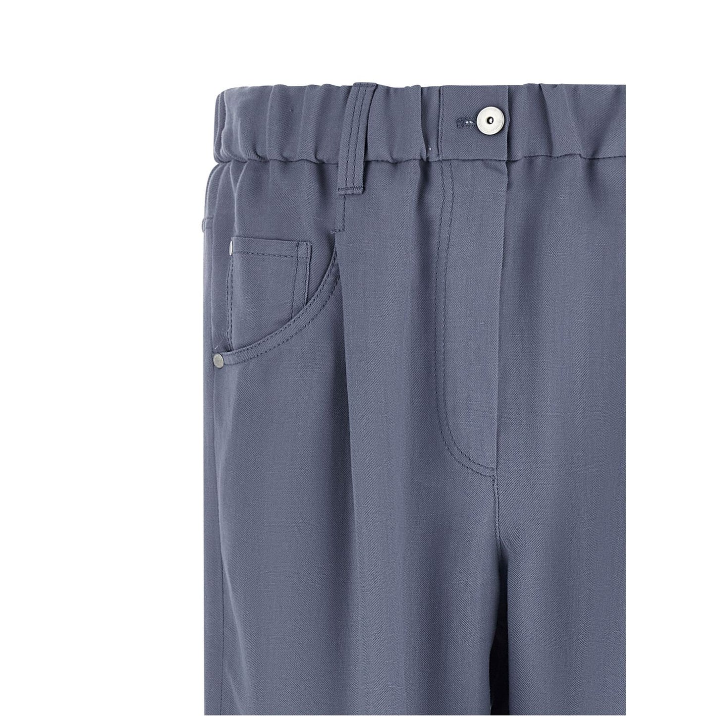 Brunello Cucinelli Blue Viscose Casual Pants