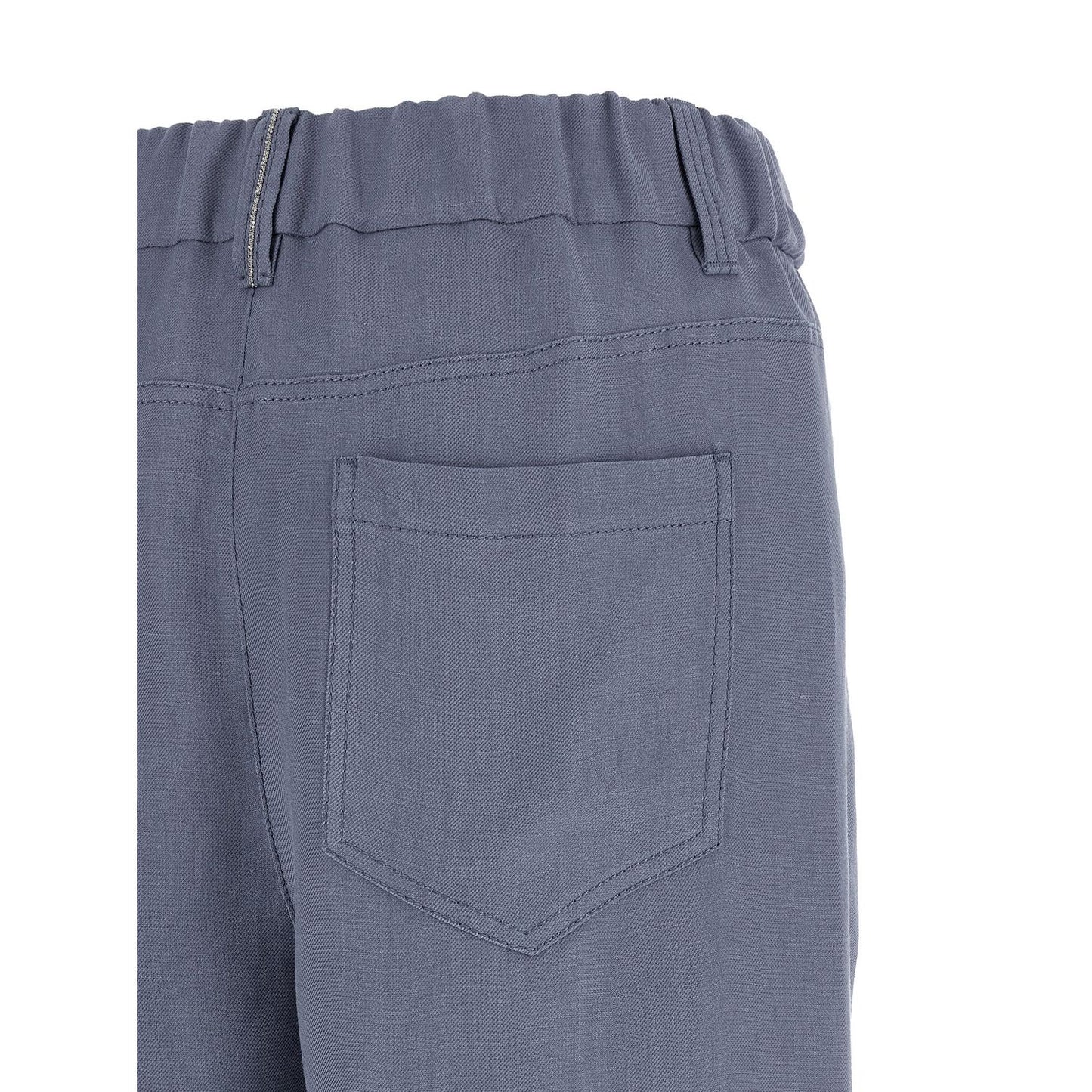 Brunello Cucinelli Blue Viscose Casual Pants