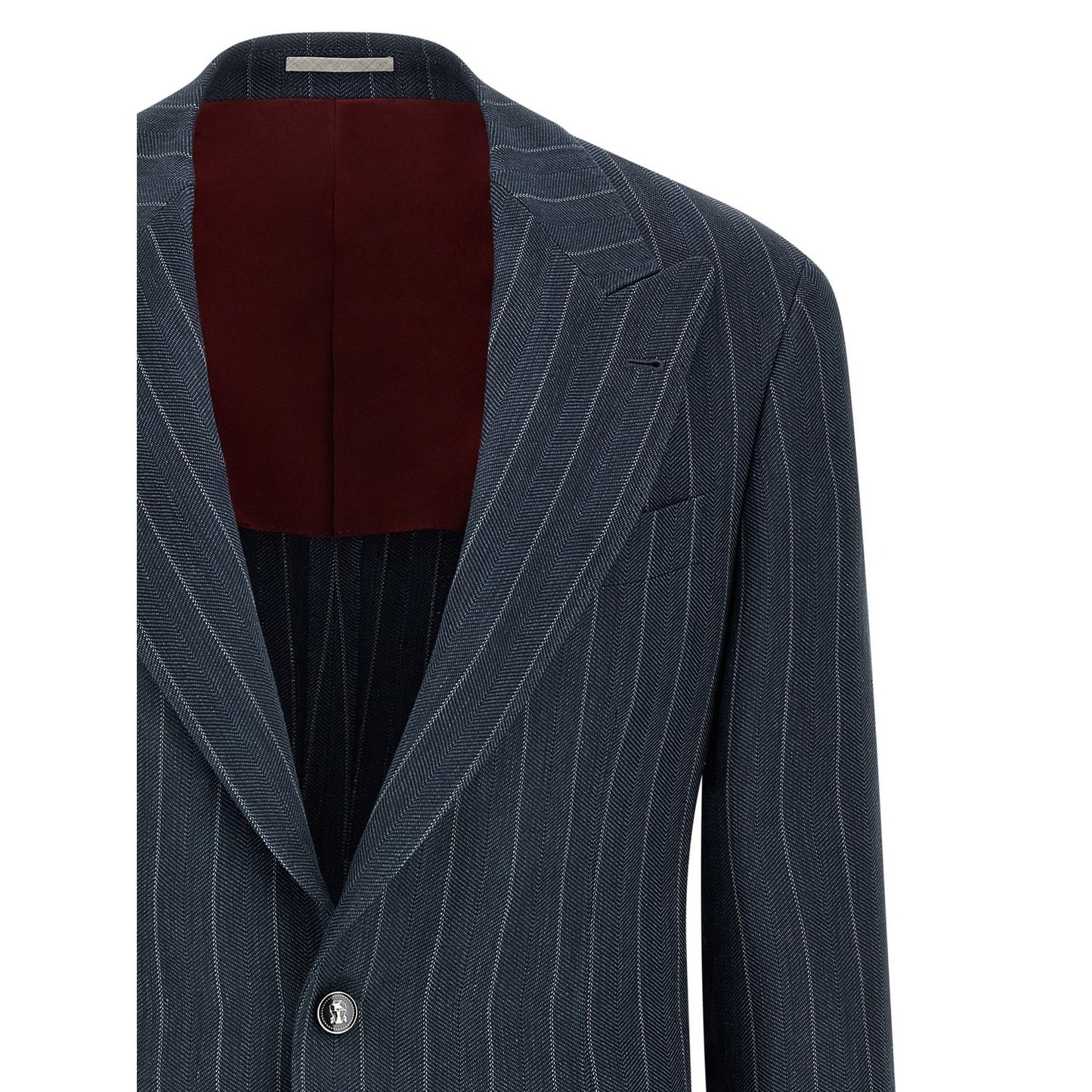 Brunello Cucinelli Blue Hemp Blazer