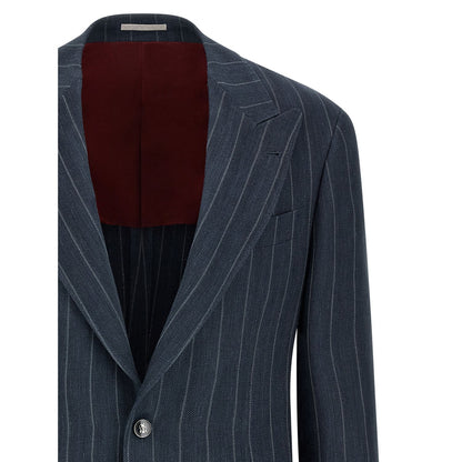 Brunello Cucinelli Blue Hemp Blazer