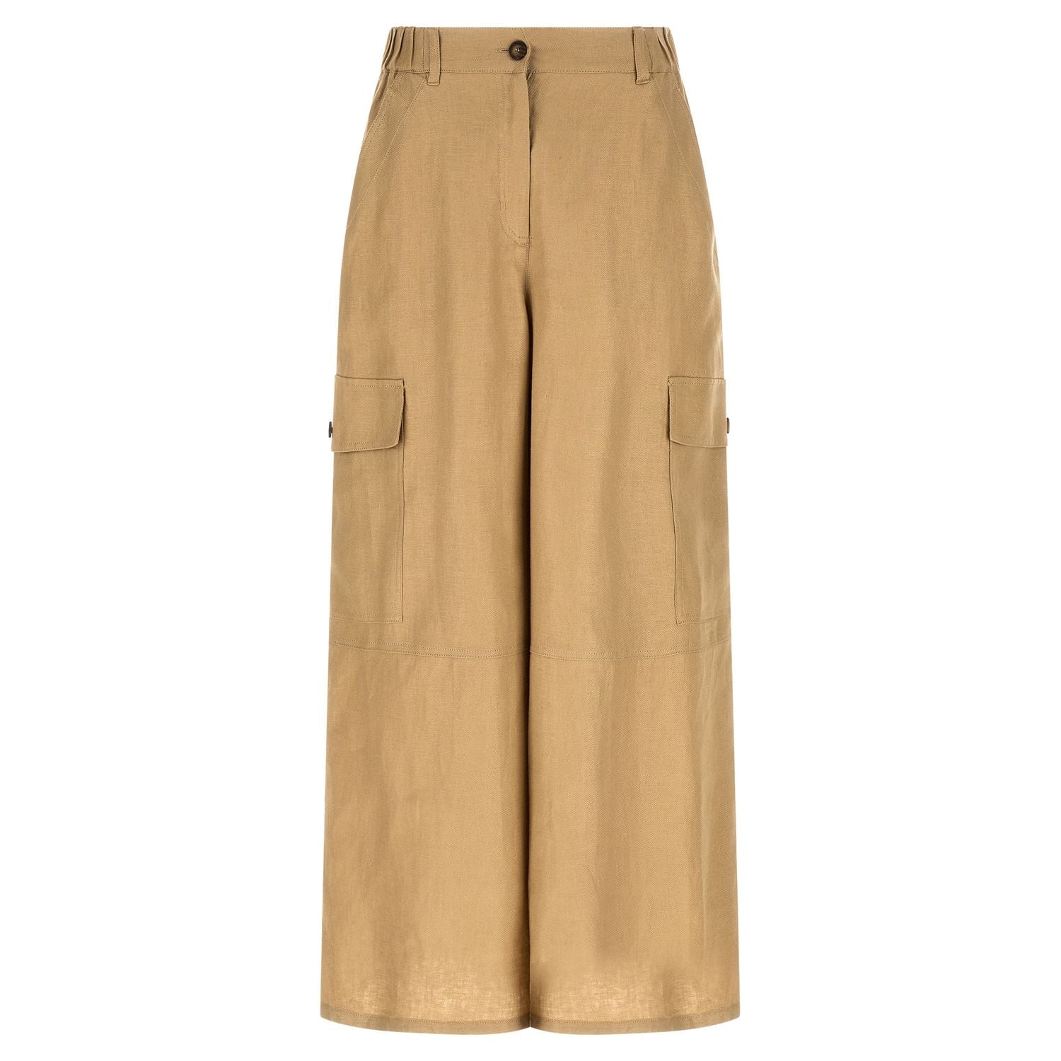 Max Mara Beige Linen Cargo Pants