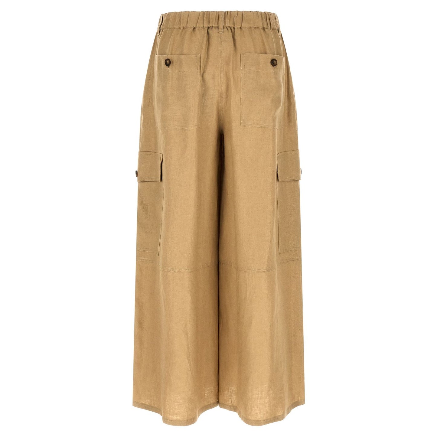 Max Mara Beige Linen Cargo Pants