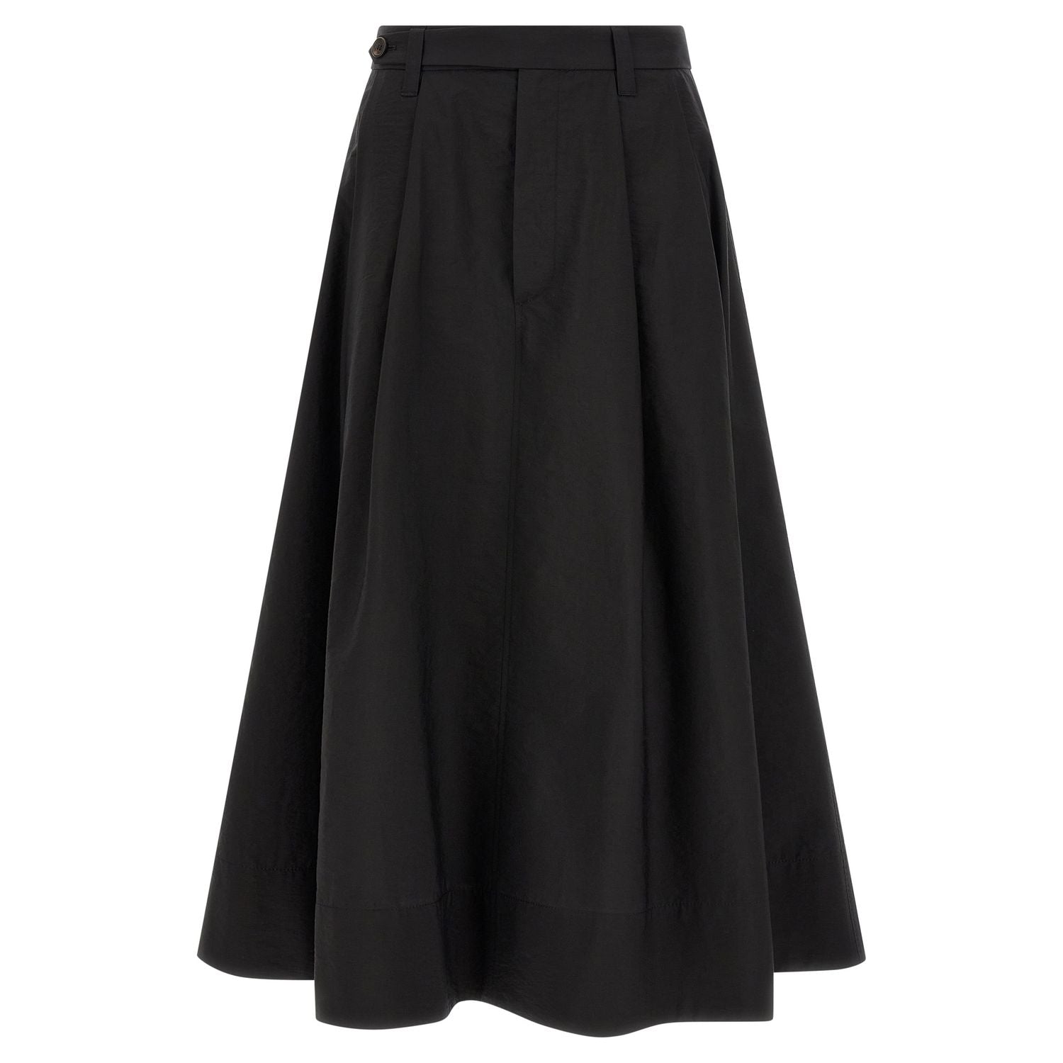 Brunello Cucinelli Black Cotton Midi Skirt