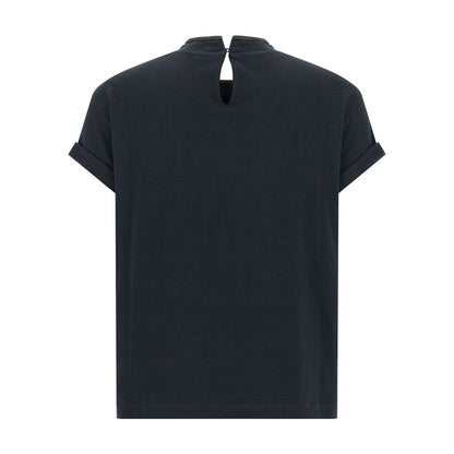 Brunello Cucinelli Blue Cotton T-Shirt