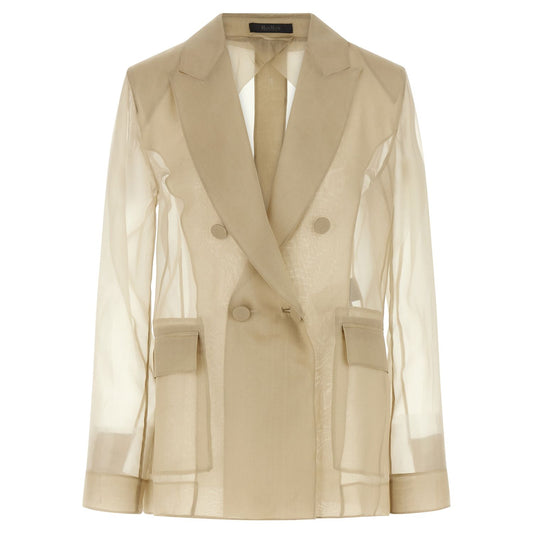 Max Mara Beige Silk Blazer