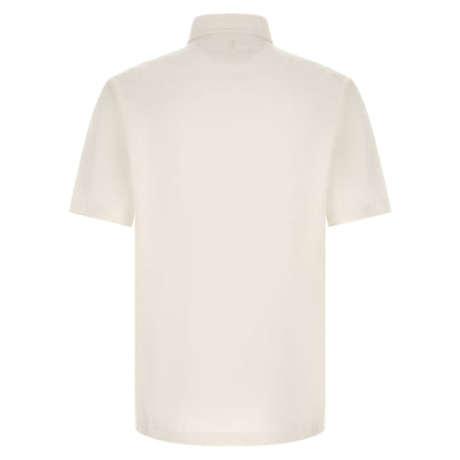 Brunello Cucinelli White Virgin Wool Polo Shirt