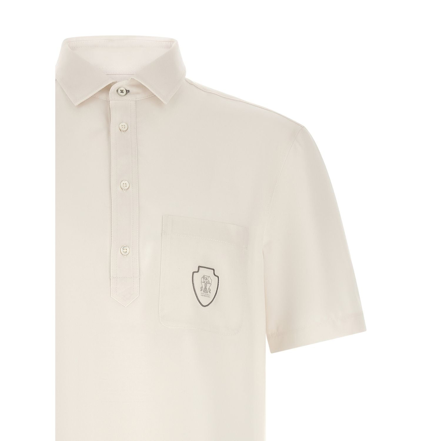 Brunello Cucinelli White Virgin Wool Polo Shirt