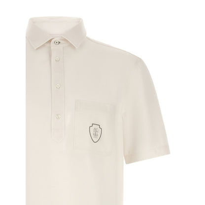 Brunello Cucinelli White Virgin Wool Polo Shirt