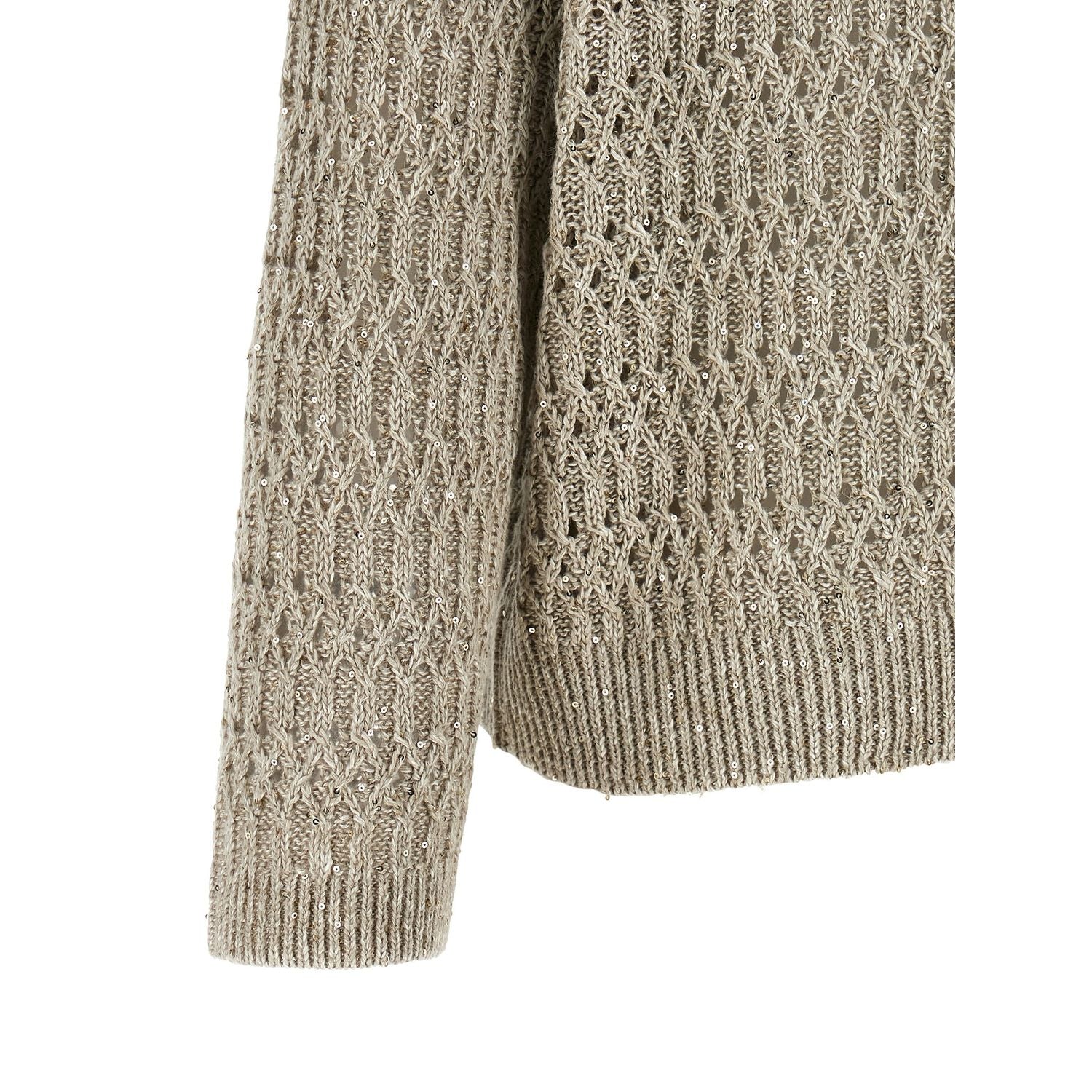 Brunello Cucinelli Beige Linen Cardigan