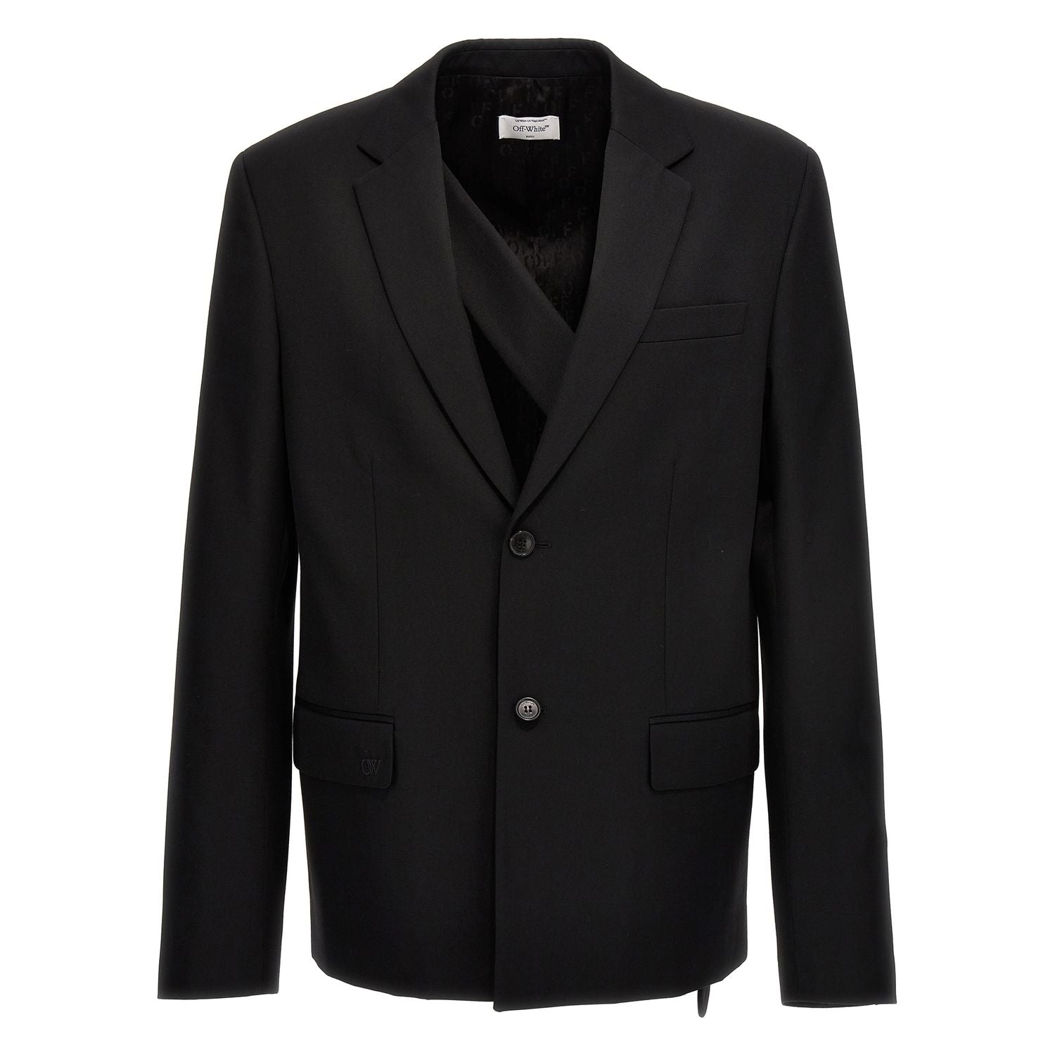 Off-White Black Wool Blazer