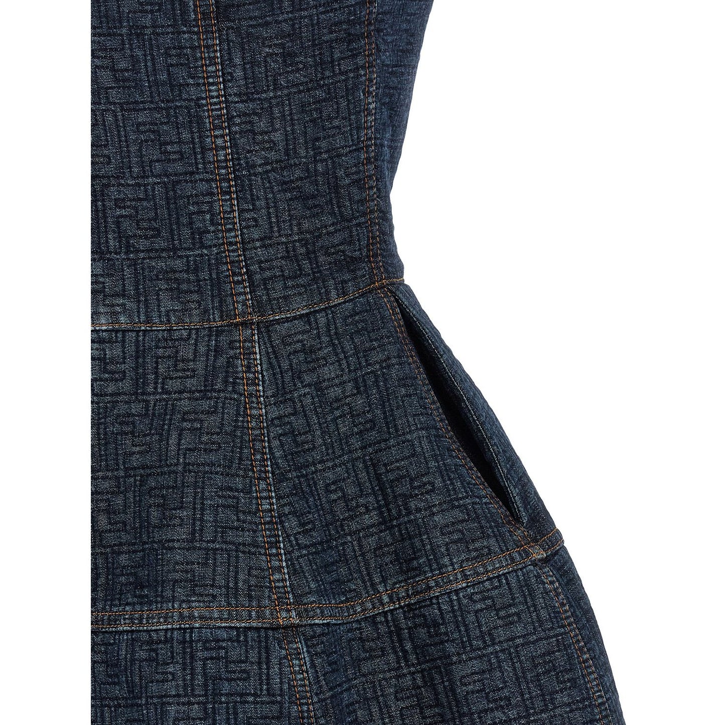 Fendi Blue Cotton Short Dress