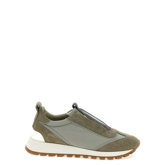 Brunello Cucinelli Bicolor Polyester Athletic Sneakers