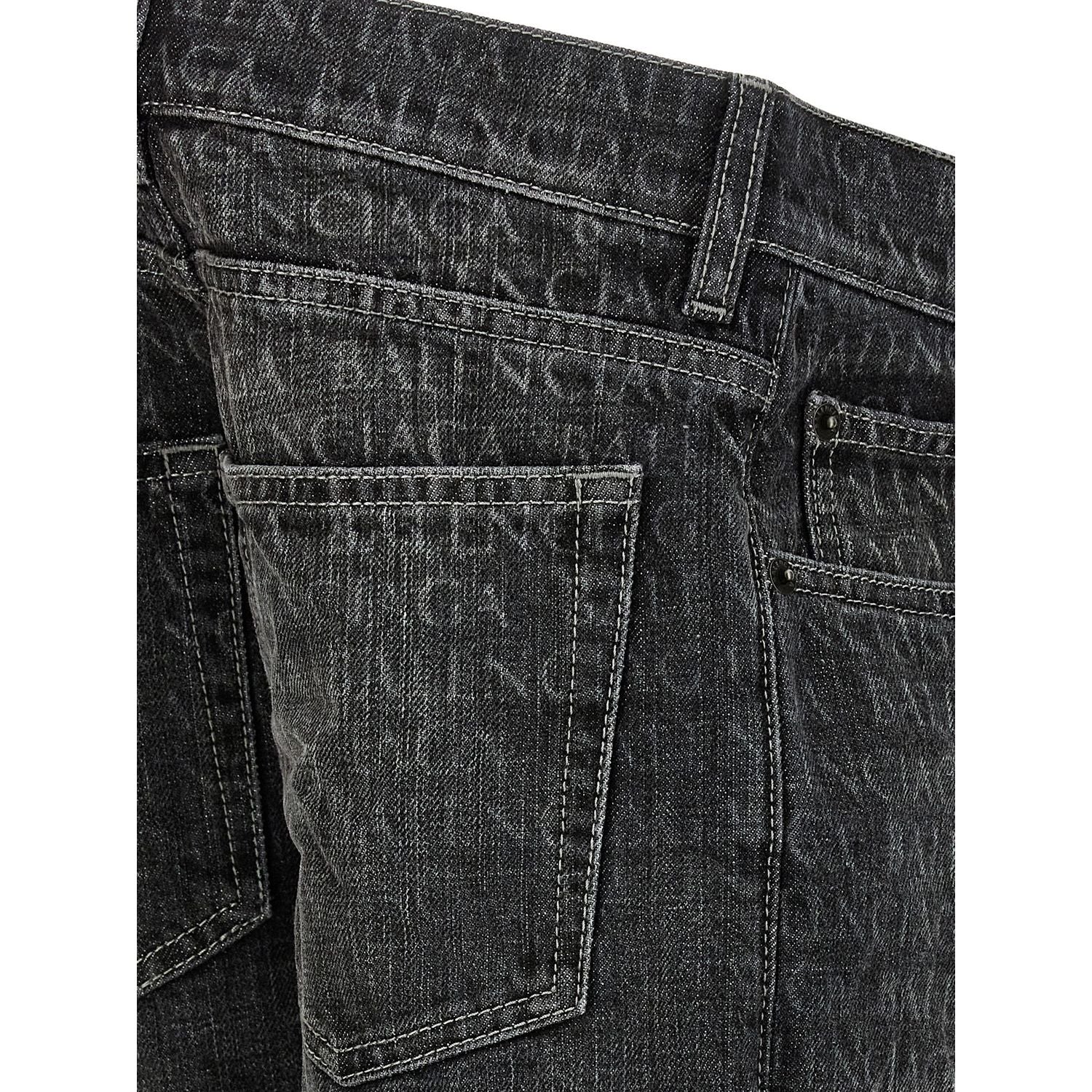 Balenciaga Black Cotton Flared Jeans