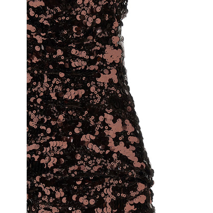 Ganni Brown Polyester Short Dress