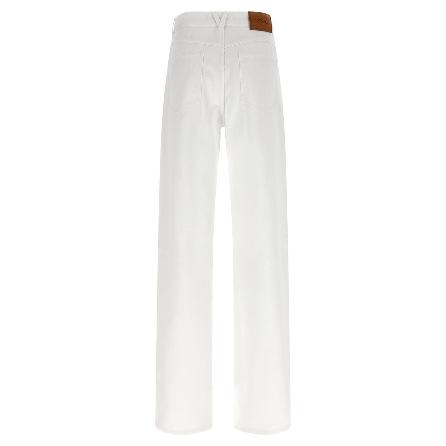 Versace White Cotton Straight-Leg Jeans