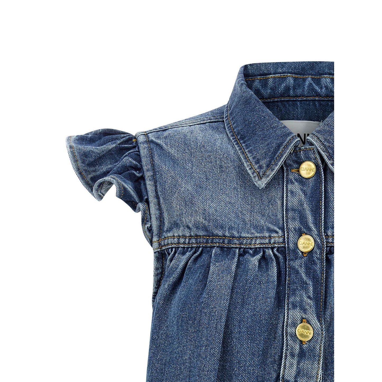 Ganni Blue Denim Shirt