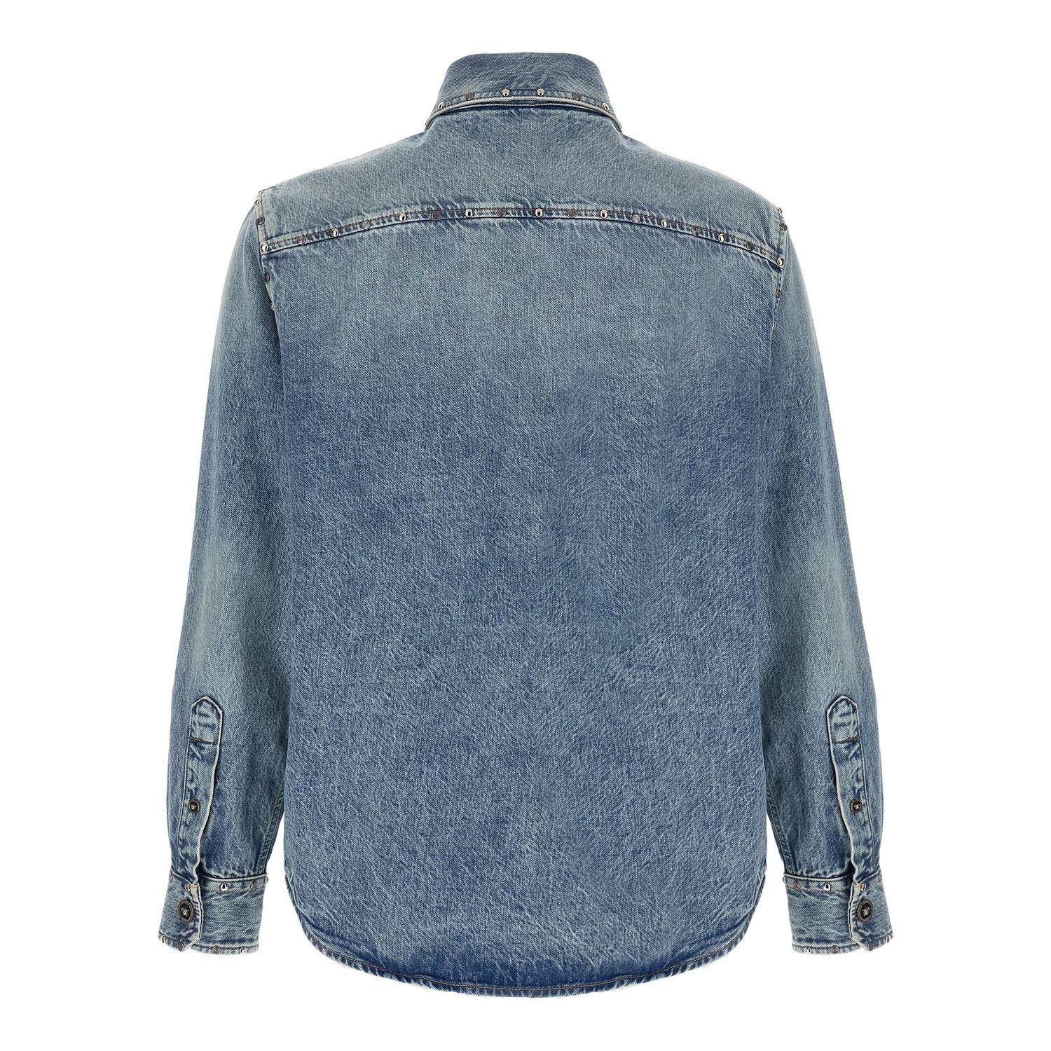 Versace Blue Cotton Blouse