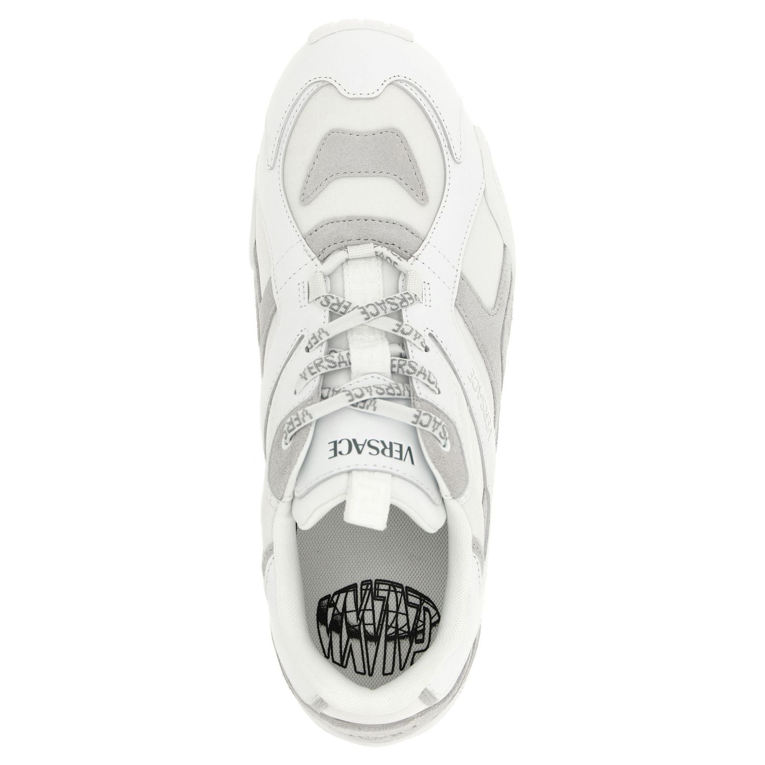 Versace White Calfskin Athletic Sneakers