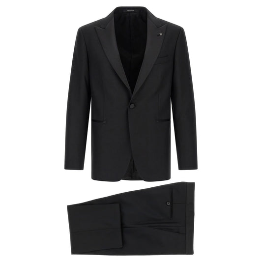Tagliatore Black Virgin Wool Two-Piece Suit