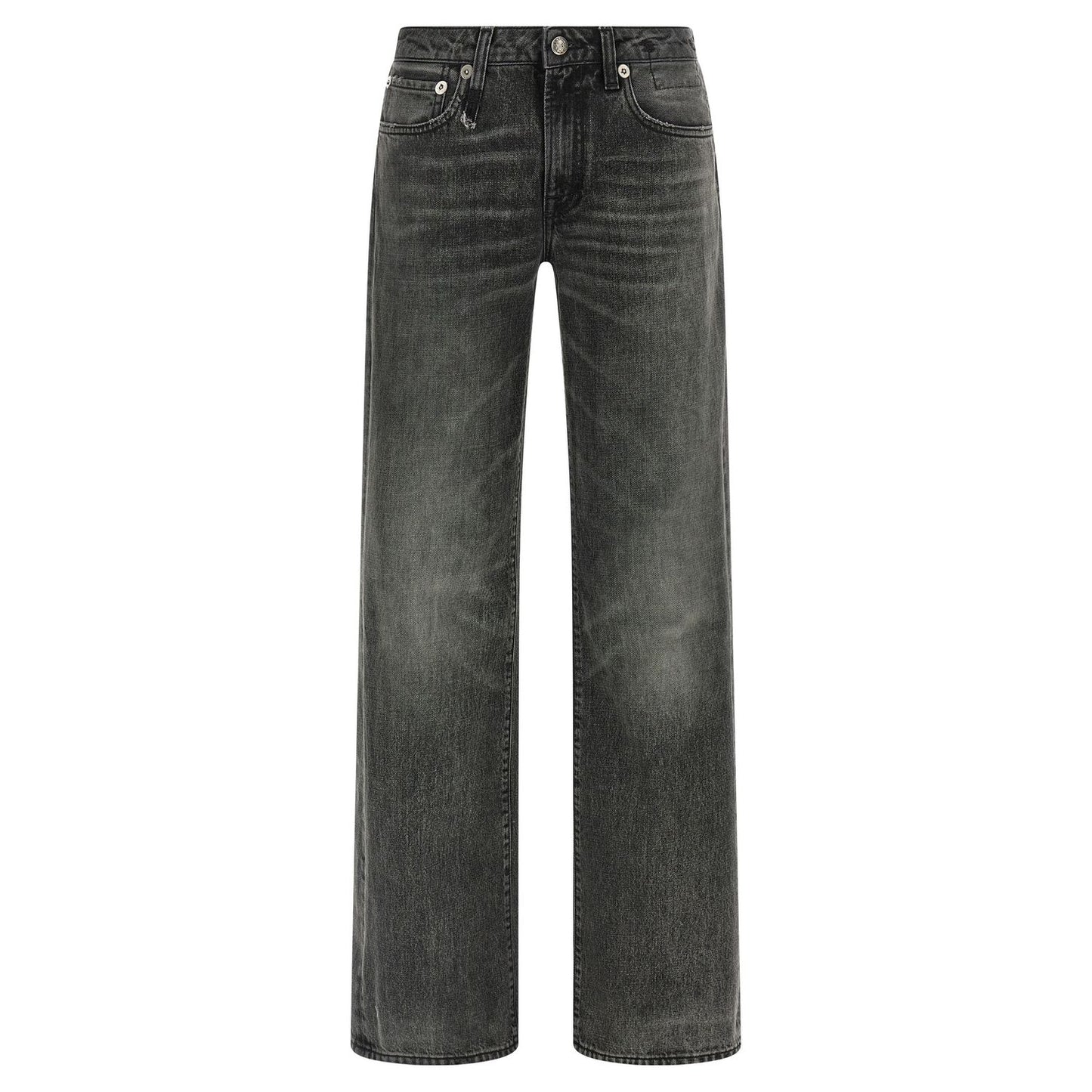 R13 Gray Cotton Straight-Leg Jeans