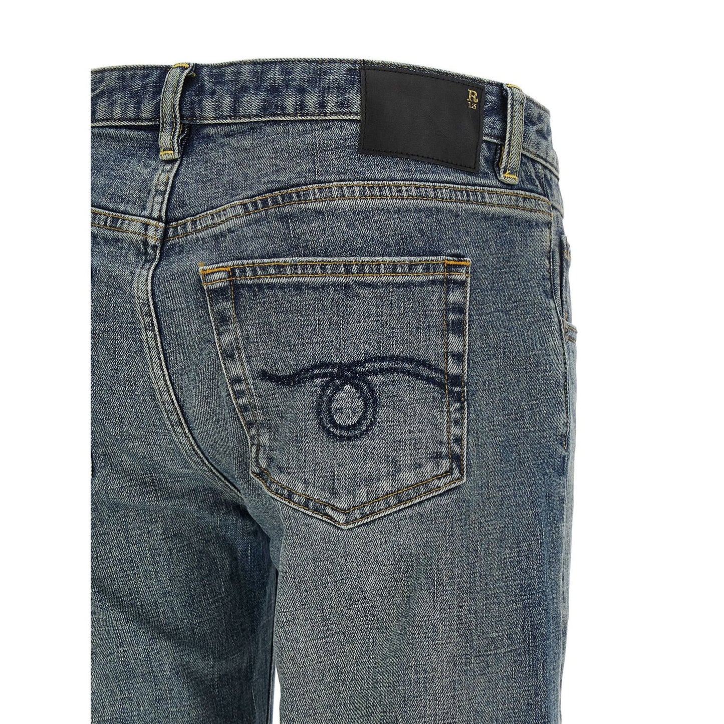 R13 Blue Cotton Flared Jeans