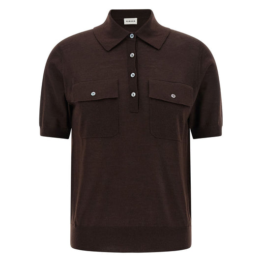 P.A.R.O.S.H. Brown Wool Polo Shirt