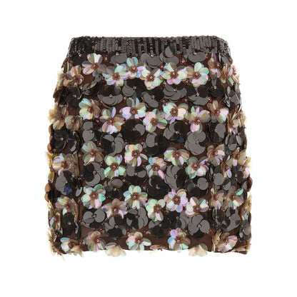 P.A.R.O.S.H. Brown Polyamide Long Skirt