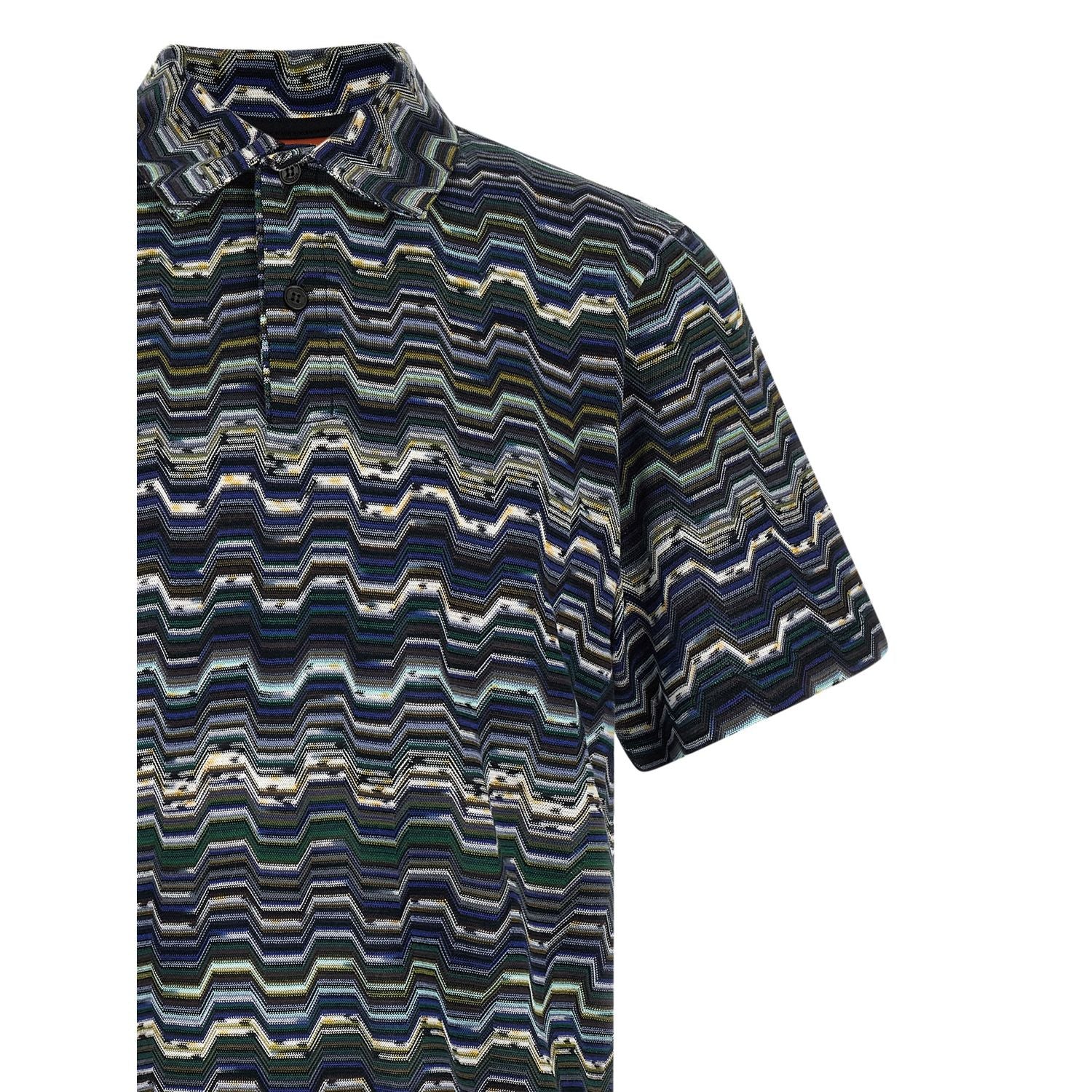 Missoni Blue Cotton Polo Shirt