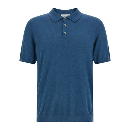 Roberto Collina Blue Cotton Polo Shirt