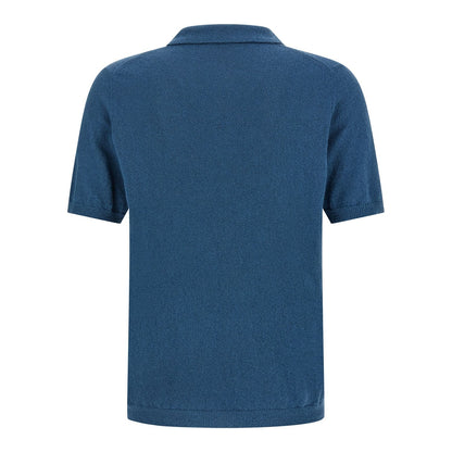 Roberto Collina Blue Cotton Polo Shirt