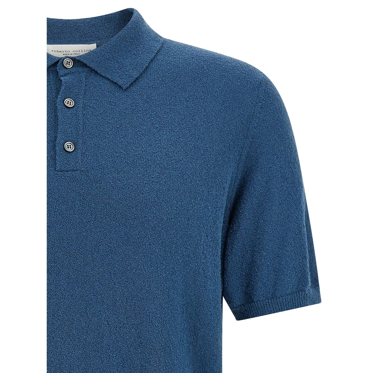 Roberto Collina Blue Cotton Polo Shirt