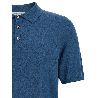 Roberto Collina Blue Cotton Polo Shirt