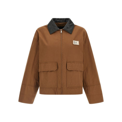 Max Mara Brown Cotton Full-Length Jacket