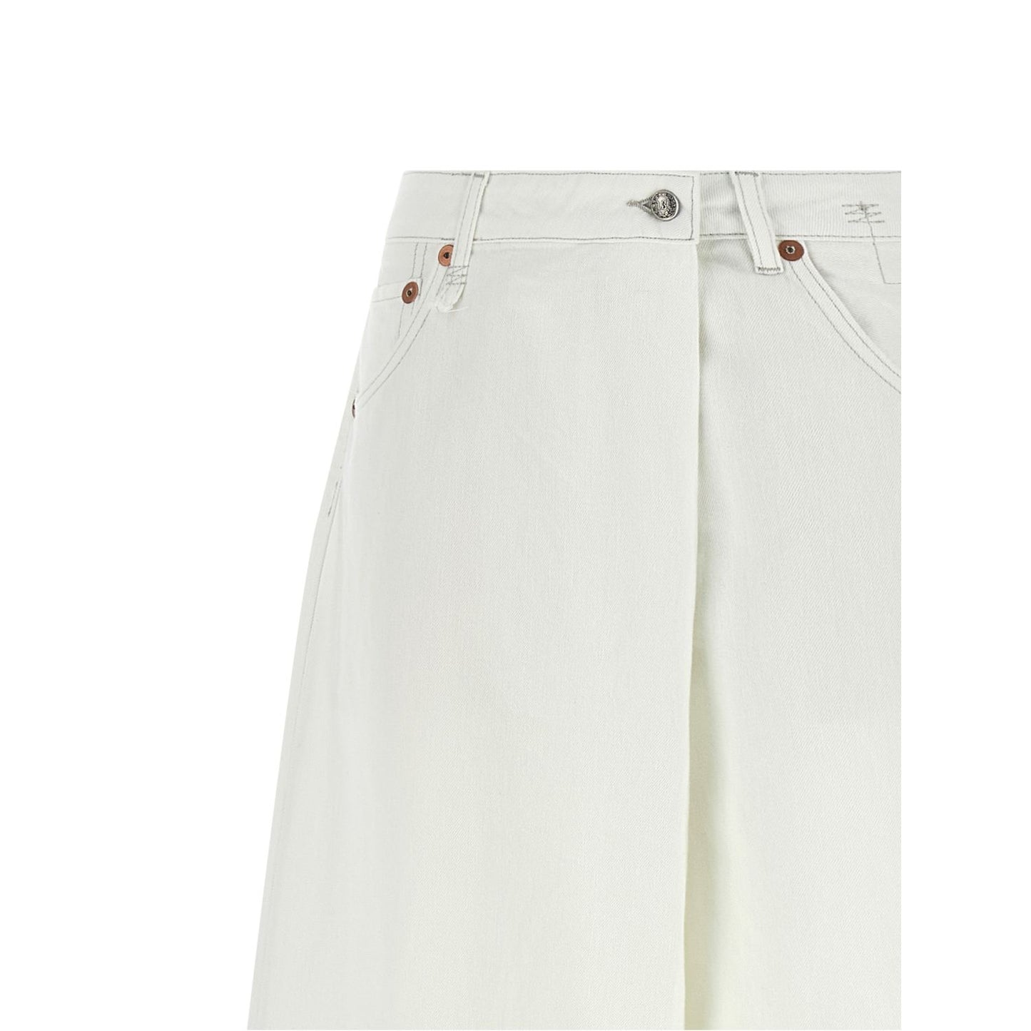 R13 White Cotton Jeans Denim