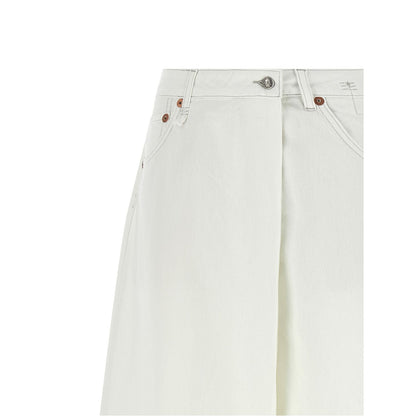 R13 White Cotton Jeans Denim