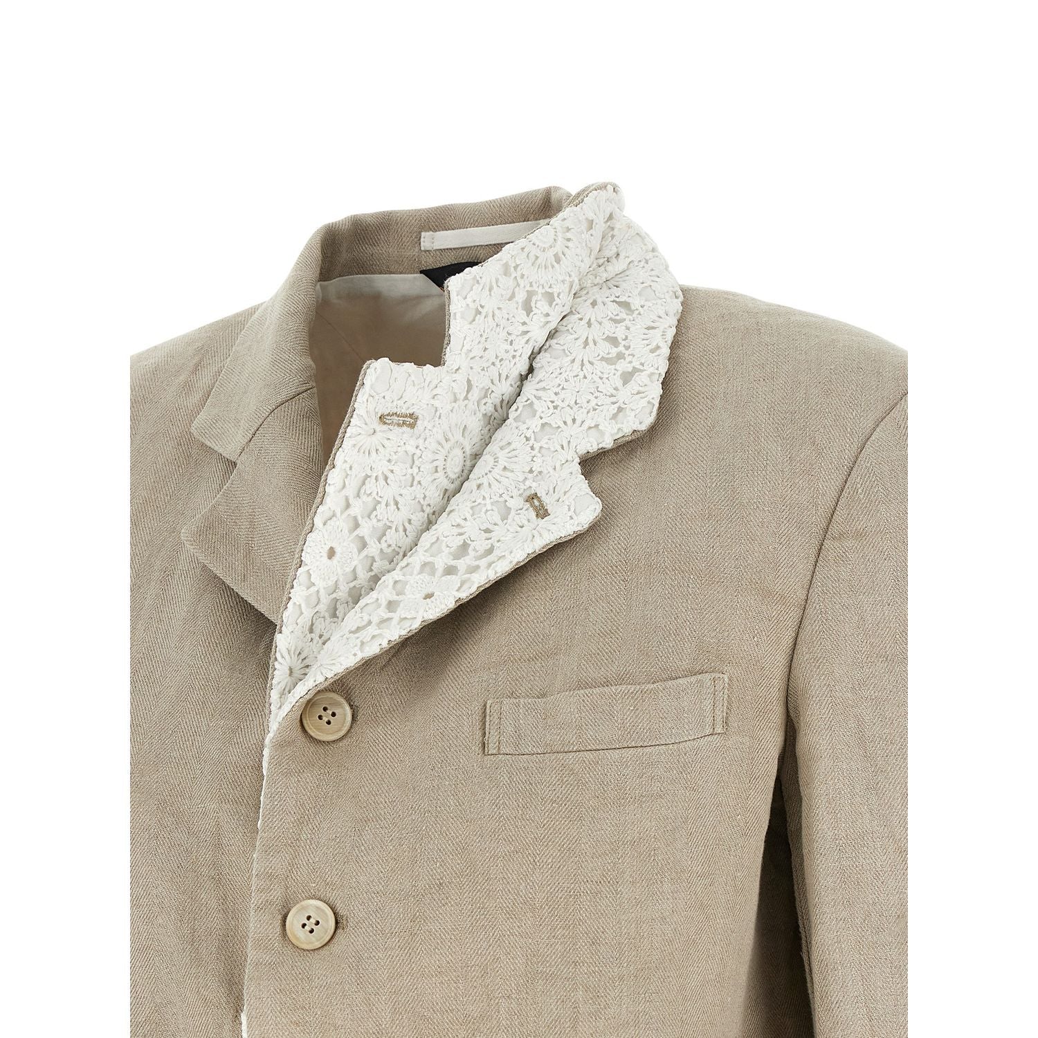 Comme Des Garçons Beige Linen Blazer