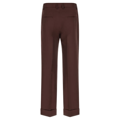 Alberto Biani Brown Viscose Casual Pants