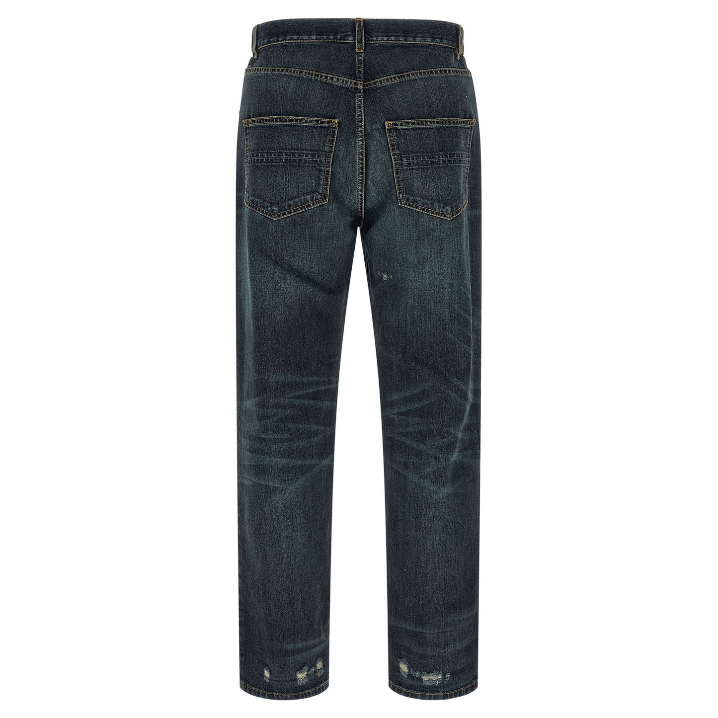 Namacheko Blue Cotton Straight-Leg Jeans