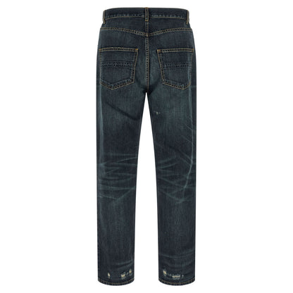 Namacheko Blue Cotton Straight-Leg Jeans