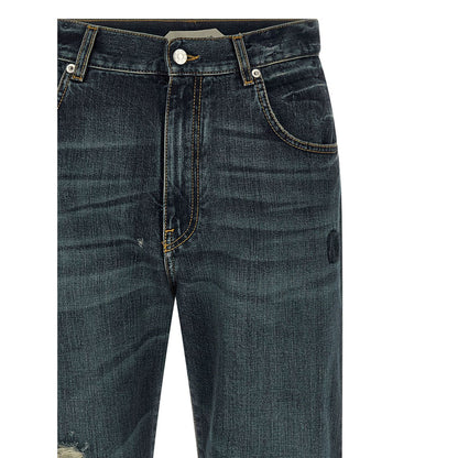 Namacheko Blue Cotton Straight-Leg Jeans