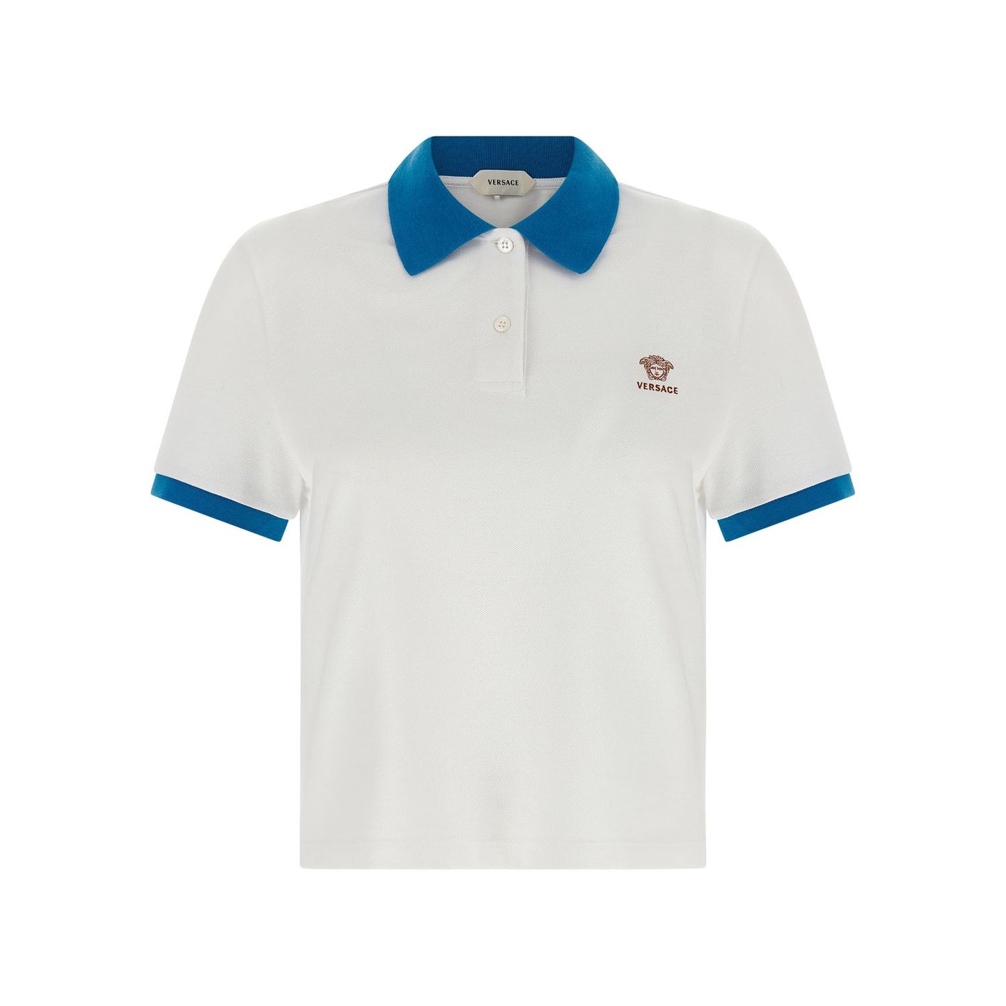 Versace Blue Cotton Polo Shirt