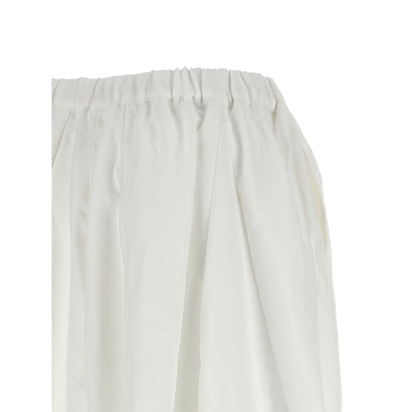Comme Des Garçons White Polyester Casual Pants