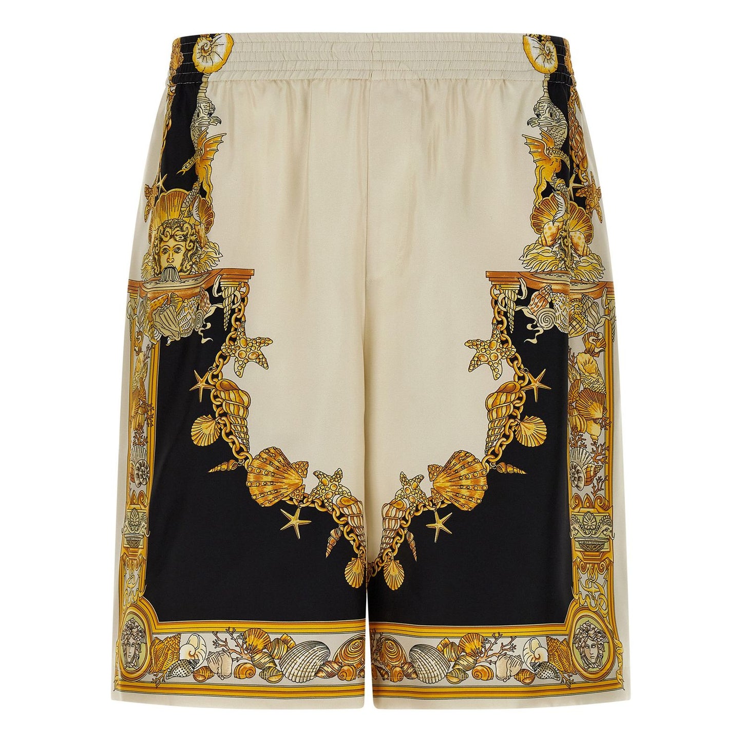 Versace Multicolor Silk Bermuda Shorts